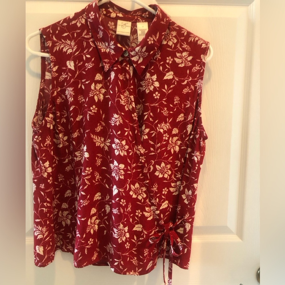 Emma James Red Floral Blouse and skirt Set